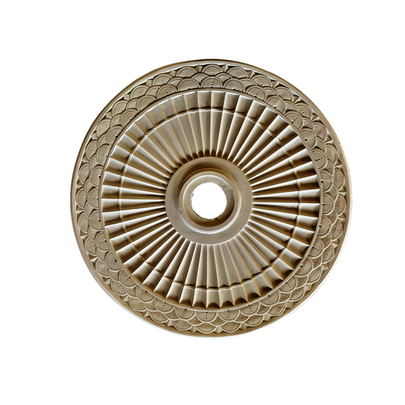 Plaster Medallion Fluted 30-1/2" x 3/4" Relief 3-7/8" Hole