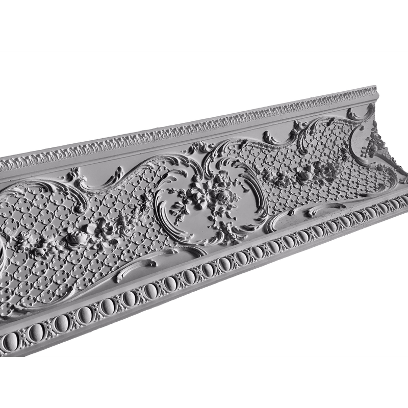 Plaster Crown Festooned Cove Molding Louis XV 9-1/4" P x 10" D x 42" R