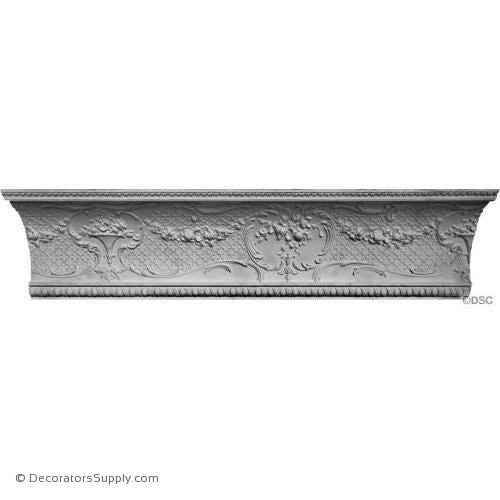 Plaster Crown-Louis XV-9 1/4 Proj X 10" Drop-42" Repeat-Decorators Supply