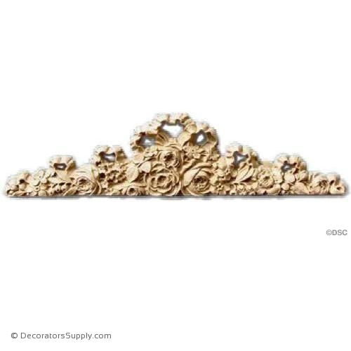 Rose Cartouche Applique for Wood 2 1/2 H X 8 1/2 W-appliques-for-woodwork-furniture-Decorators Supply