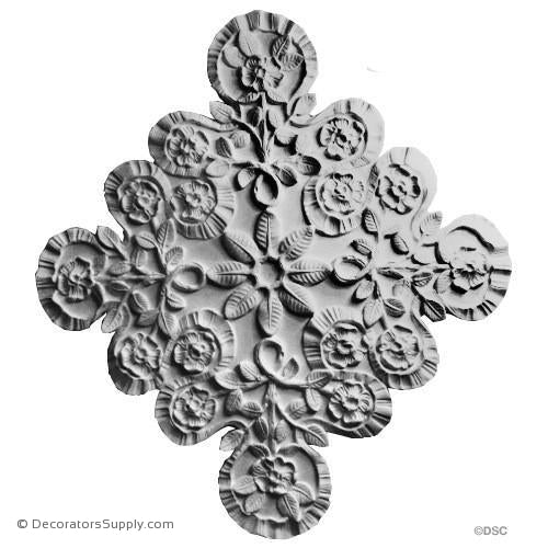 Plaster Medallion-Art Nouveau-23" X 25" X 1 1/2" Relief-ceiling-ornament-Decorators Supply