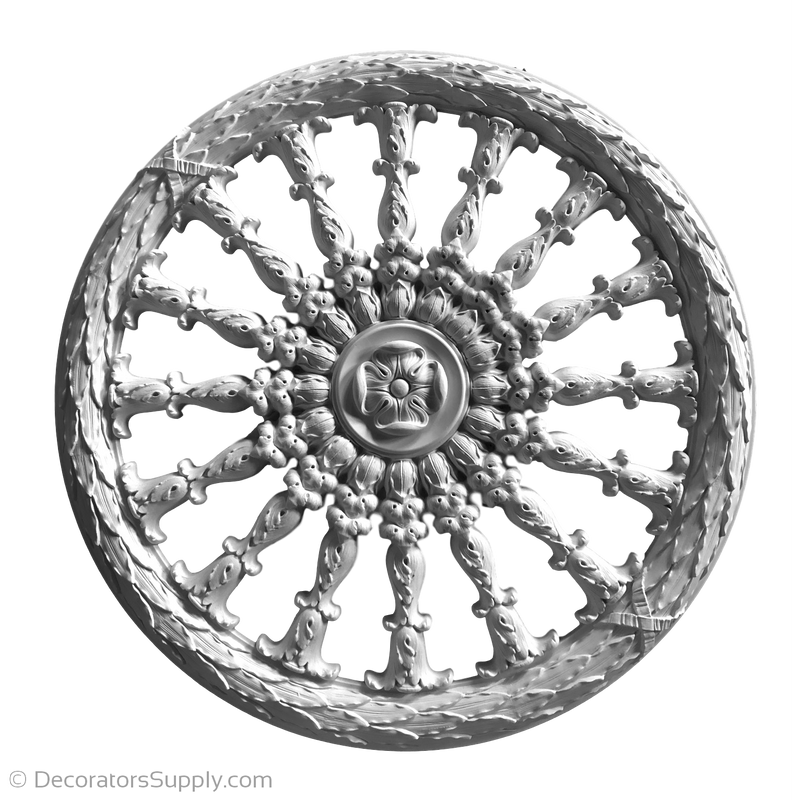 32-1/2" Diameter Plaster Medallion Or Vented Grille French Renaissance x 2" Relief