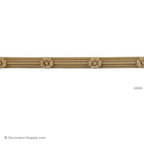 Reed and Flower - French 3/8H - 5/16Relief-moulding-for-woodwork-furniture-Decorators Supply