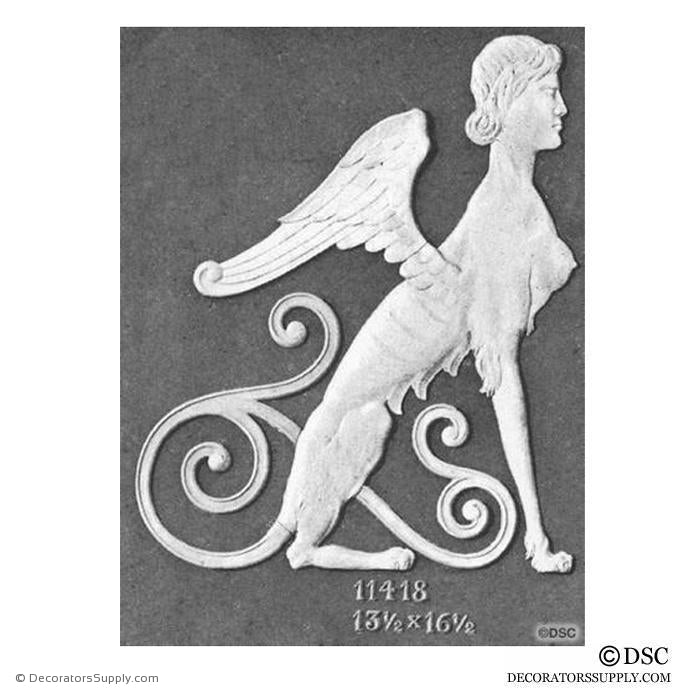 Decorative Sphinx Applique - 16 1/2H X 13 1/2W - 3/8Relief - Decorators Supply