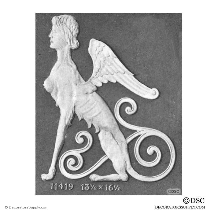 Decorative Sphinx - 16 1/2H X 13 1/2W - 3/8Relief - Decorators Supply