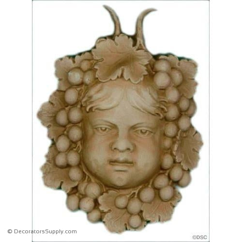Cherub in Grape Wreath - 6H X 4 3/4W - 1 1/4Relief-historic-carving-library-victorian-styles-Decorators Supply