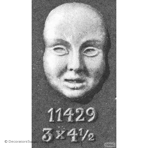 Face-Mask 4 1/2H X 3W - 5/8Relief-historic-carving-library-victorian-styles-Decorators Supply