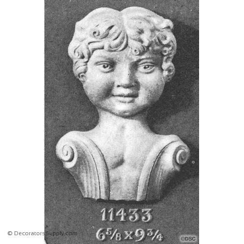 Face-Head 9 3/4H X 6 5/8W - 2 1/2Relief-historic-carving-library-victorian-styles-Decorators Supply