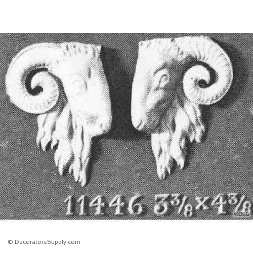 Animal-Ram 4 3/8H X 3 3/8W - 5/8Relief-Decorators Supply
