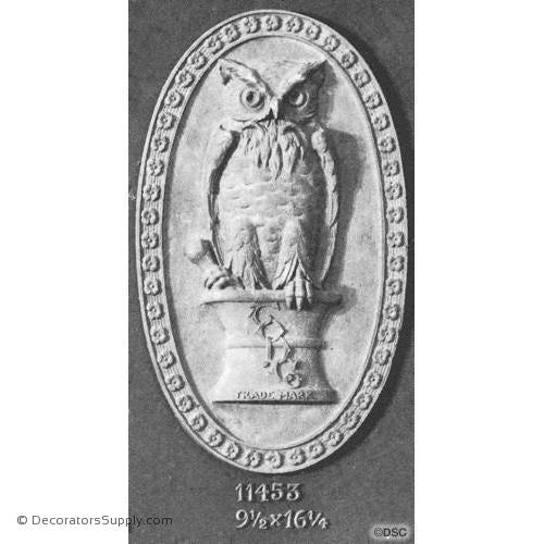 Bird-Owl 16 1/4H X 9 1/2W - 1 1/8Relief-Decorators Supply