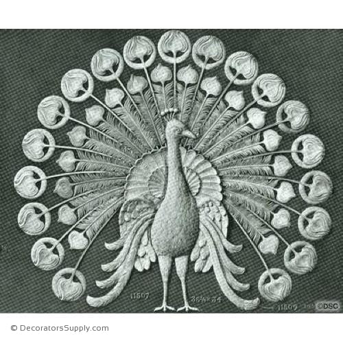 Peacock Applique - 34H X 38 3/4W - Call for Pricing-Decorators Supply