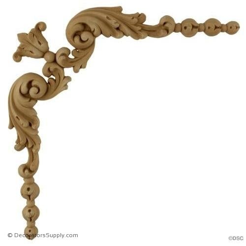 Leafy Scroll - Fr. Ren. 7 1/2H X 7 1/2W - 3/8Relief-appliques-for-woodwork-furniture-Decorators Supply