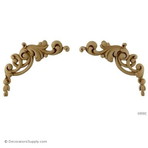 Scrolls - Fr. Ren. 4 1/2H X 4 1/2W - 1/4Relief-appliques-for-woodwork-furniture-Decorators Supply