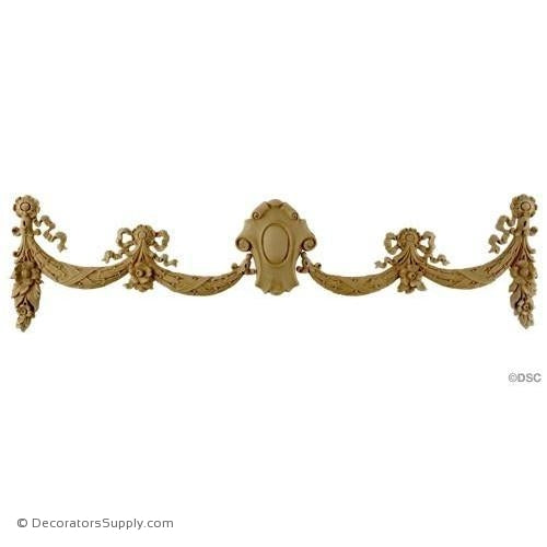 Swag-Fr. Ren. 5 1/4H X 19 3/4W - 1/2Relief-applique-onlay-for-furniture-woodwork-Decorators Supply
