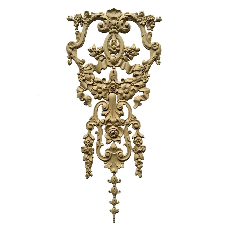 Top Ornament - Rose and Daisy Fr. Ren. 21H X 9 1/2W - 3/8Rlf