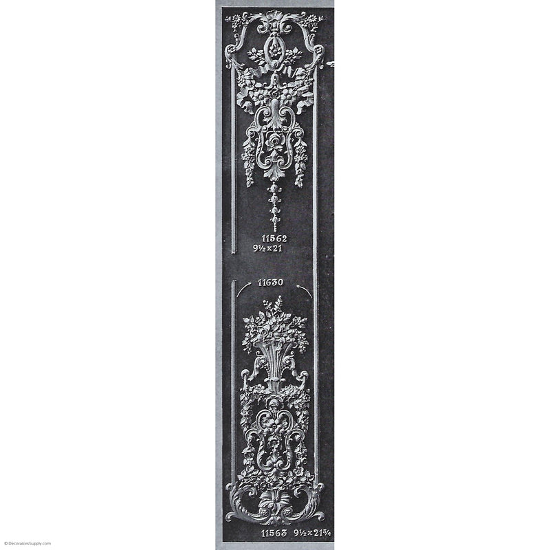 Top Ornament - Rose and Daisy Fr. Ren. 21H X 9 1/2W - 3/8Rlf-Classic-French-Wall-Panels-Decorators Supply