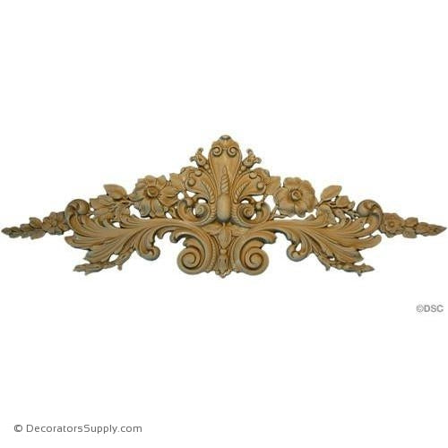Floral Cartouche-Fr. Ren. 6 5/8H X 20 1/2W - 3/8Relief-appliques-for-woodwork-furniture-Decorators Supply