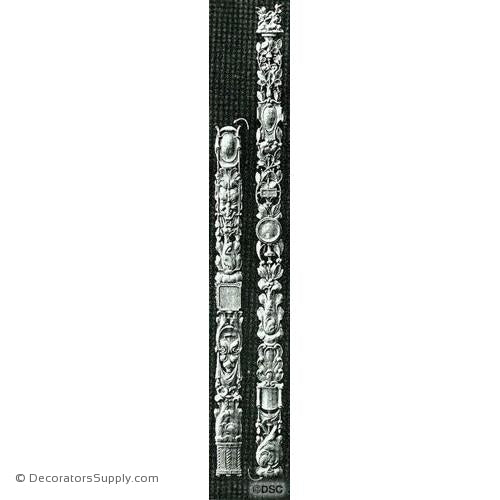 Vertical Design-Fr. Ren. 68 3/4H X 2 1/4W - 1/4Relief-vertical-design-woodwork-furniture-Decorators Supply