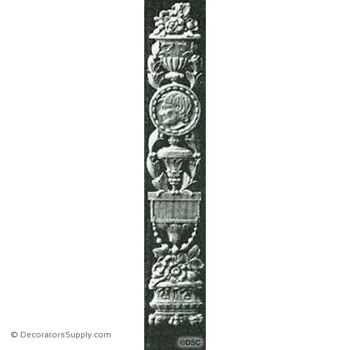 Vertical Design-Fr. Ren. 19H X 3 1/4W - 1/4Relief-vertical-design-woodwork-furniture-Decorators Supply