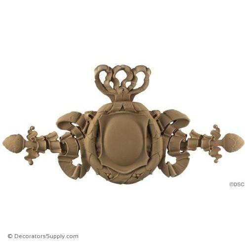 Shield - Ren. 10H X 21 1/2W - 1 7/8Relief-furniture-woodwork-ornaments-Decorators Supply