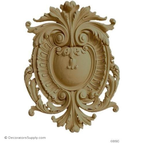 Shield-Fr. Ren. 12 3/4H X 9 1/2W - 1/2Relief-appliques-for-woodwork-furniture-Decorators Supply