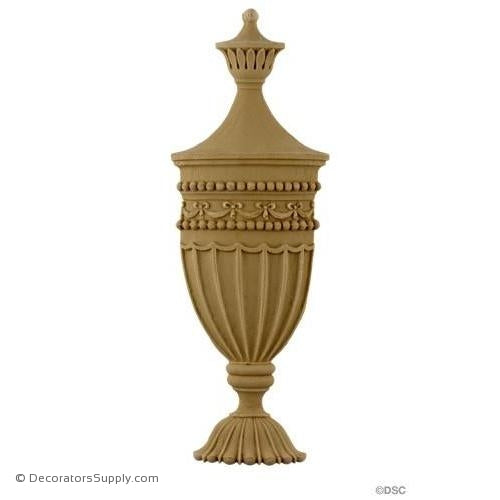 Urn-Colonial 7 1/2H X 2 5/8W - 1/4Relief-ornaments-for-furniture-woodwork-Decorators Supply