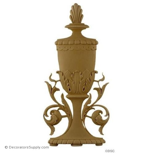 Urn-Italian 12 1/2H X 6W - 3/8Relief-ornaments-for-furniture-woodwork-Decorators Supply