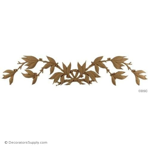 Leaf and Berry Branches -French 5 1/4H X 23 1/2W - 1/4Rel-ornaments-for-woodwork-furniture-Decorators Supply