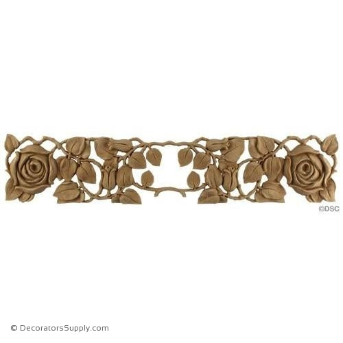 Rose Vine Design - French 4H X 19 1/2W - 3/8Relief-ornaments-furniture-woodwork-Decorators Supply
