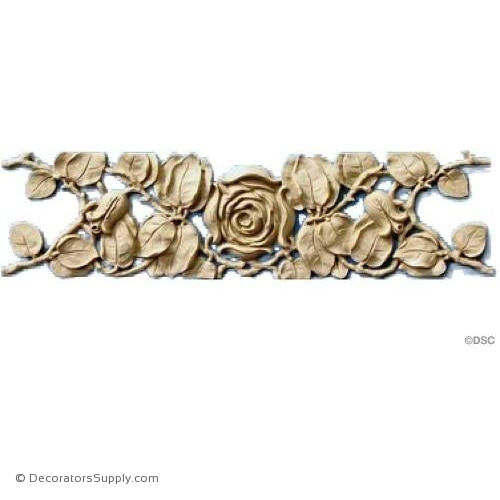 Rose Vine Design - French 4H X 15 1/4W - 1/2Relief-ornaments-furniture-woodwork-Decorators Supply