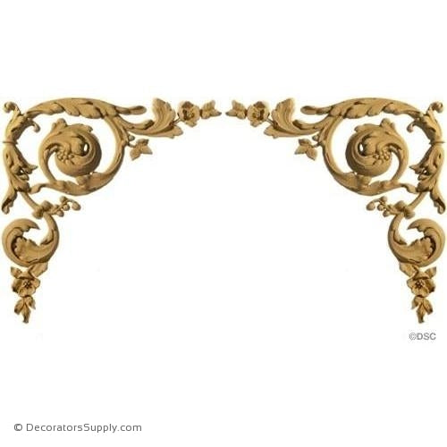 Spandrel Scrolls -Louis XVI Pr. 10H X 10W - 3/8Relief-appliques-for-woodwork-furniture-Decorators Supply