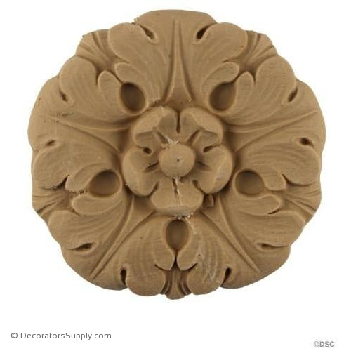 Rosette - Circle-Ren. - 4Diameter - 3/8Relief-woodwork-furniture-ornaments-Decorators Supply