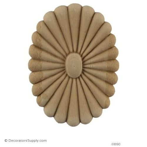 Rosette - Oval-Colonial 2  5/8H X 2W - 3/16Relief