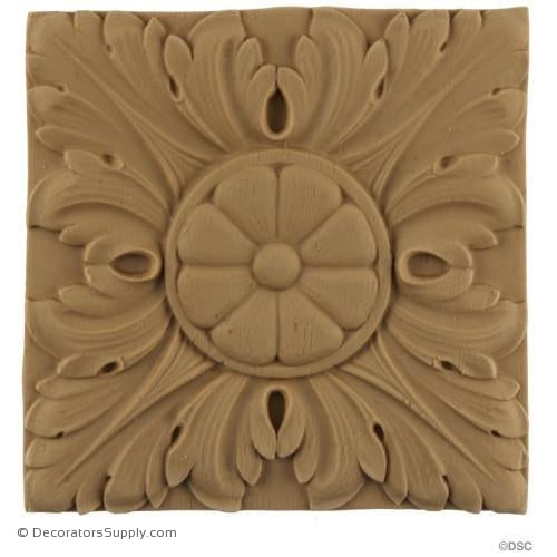 Rosette - Square-Ren. Ea. 4 1/2H X 4 1/2W - 1/4Relief-ornaments-for-woodwork-furniture-Decorators Supply