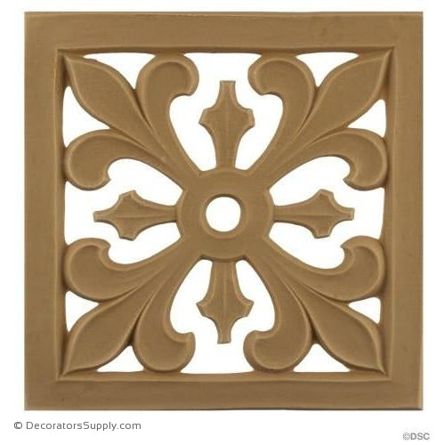 Rosette - Square-Romanesque Ea. 5 1/2H X 5 1/2W - 3/16Rel-ornaments-for-woodwork-furniture-Decorators Supply