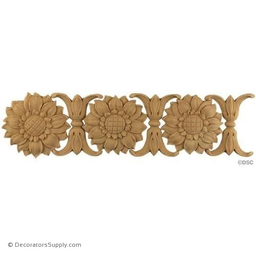 Sunflower & Leaf-Ren. 3 1/4H - 1/4Relief-moulding-for-furniture-woodwork-Decorators Supply
