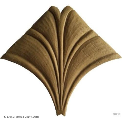 Leaf-Modern 3 1/8H X 3 1/8W-ornaments-furniture-woodwork-Decorators Supply
