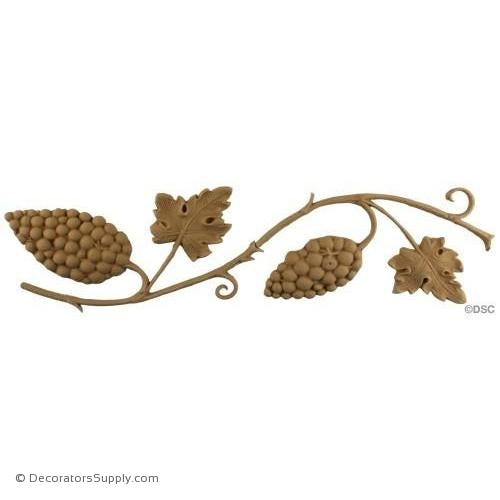 Grape Cluster and Leaf - English 5 1/4H - 1/4Relief-moulding-for-furniture-woodwork-Decorators Supply