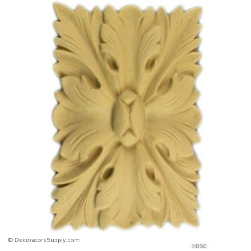Rosette - Rectangular 2 1/2 High 1 1/2 Wide-ornaments-for-woodwork-furniture-Decorators Supply