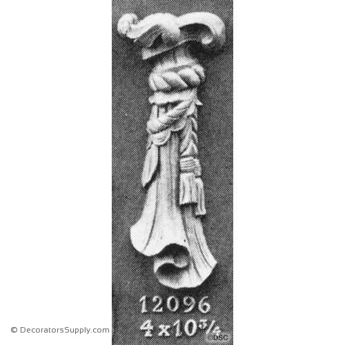 Drop - Colonial Ea. 10 3/4H X 4W - 1 1/8Relief-applique-onlay-for-furniture-woodwork-Decorators Supply