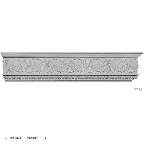 Plaster Crown-LouisXVI-2 1/2 Proj X 7 Drop-4 1/2 Repeat-Decorators Supply