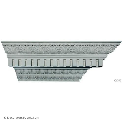 Plaster Crown- Roman-10 1/8 Proj X 10 1/2 Drop-3 3/8 Rep-Decorators Supply