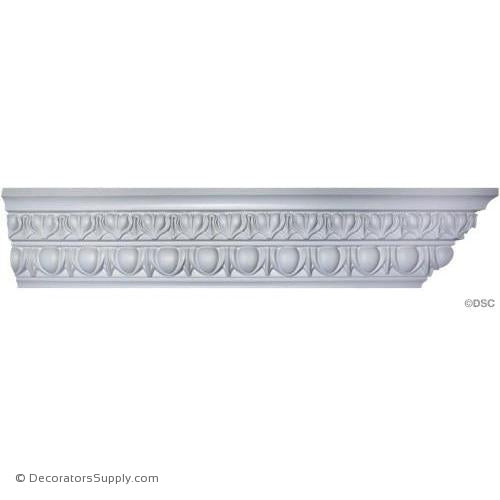 Plaster Crown-Roman Ionic-4 1/2 Proj X 6 Drop-3" Repeat-Decorators Supply