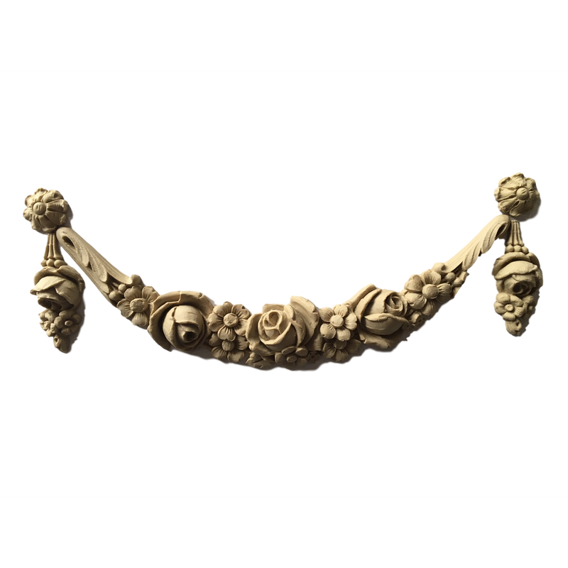 Rose Swag Applique for Wood - 10 1/4 Repeat X 3 3/4 H