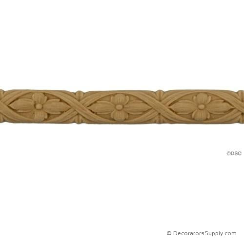 Flower and Ribbon Linear 1/4 High 0.1875 Relief-moulding-for-furniture-woodwork-Decorators Supply