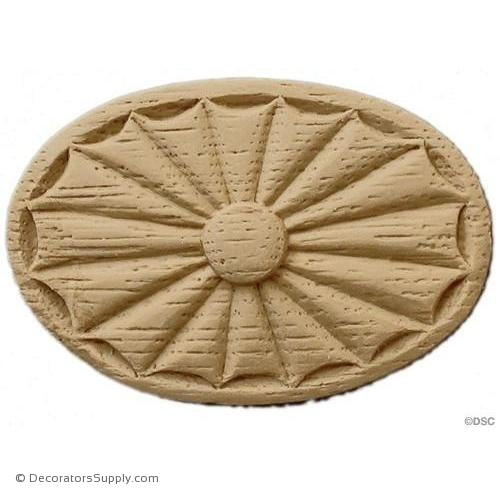 Rosette - Oval    2   3/4 High 1   7/8 Wide 1/4 Relief