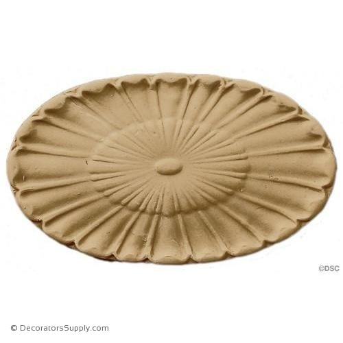 Rosette - Oval    6   1/4 High 3   3/4 Wide 3/8 Relief