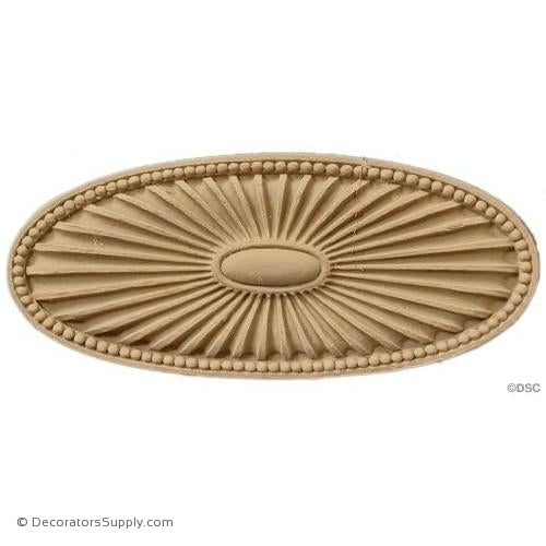 Rosette - Oval    6 High 2   1/2 Wide 1/4 Relief