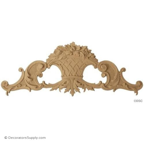 Floral Basket 4 1/4 High 10 1/2 Wide 3/8 Relief-ornaments-for-furniture-woodwork-Decorators Supply