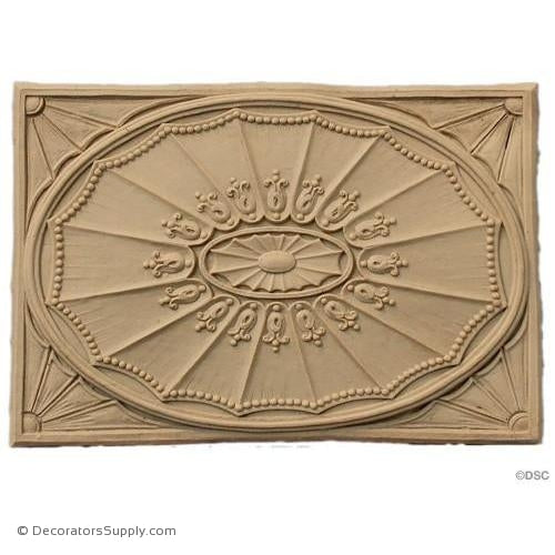 Rosette - 7 1/2 High 5 1/8 Wide 1/4 Relief-ornaments-for-woodwork-furniture-Decorators Supply